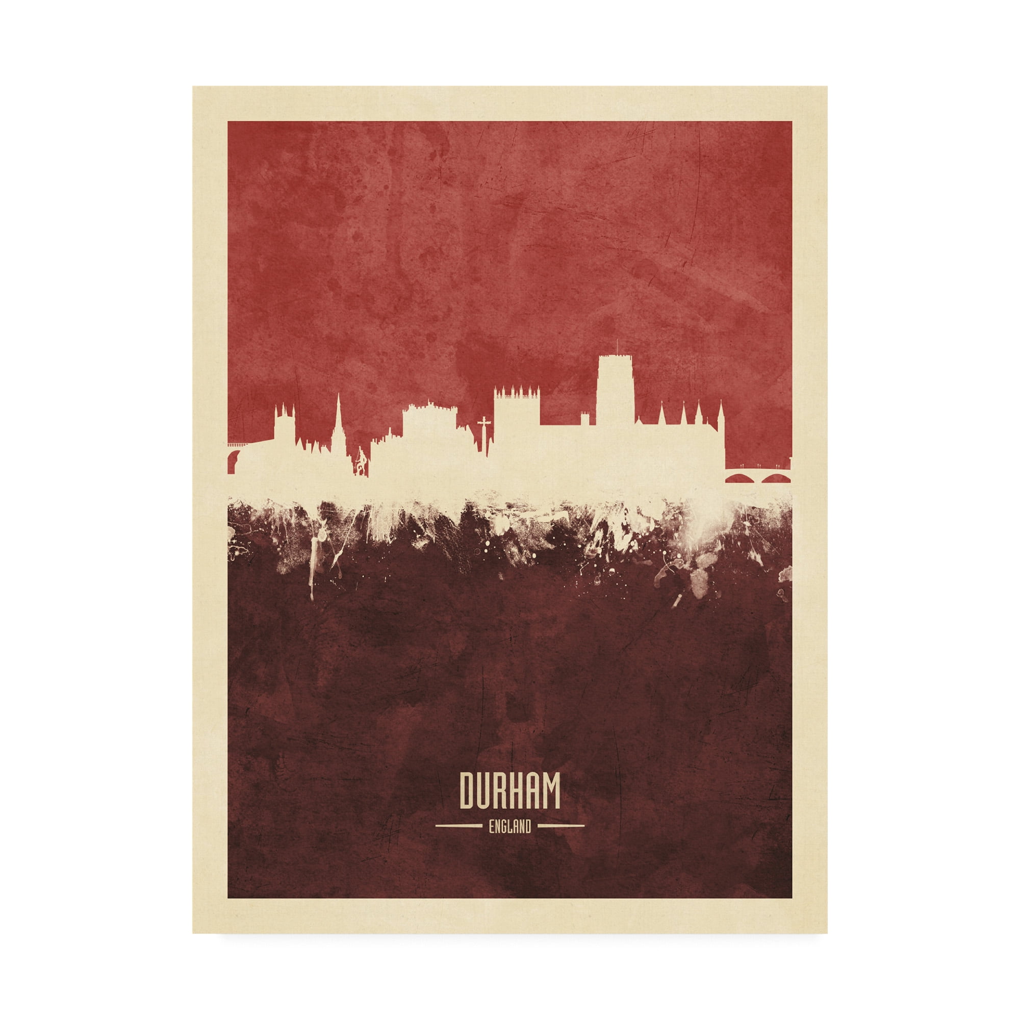 Trademark Fine Art 'Durham England Skyline Red II' Canvas Art by Michael Tompsett