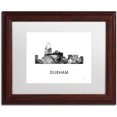thumbnail image 1 of Trademark Fine Art 'Durham NC Skyline WB-BW' Canvas Art by Marlene Watson, White Matte, Wood Frame, 1 of 4