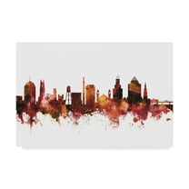 Trademark Fine Art 'Durham North Carolina Skyline Red' Canvas Art by Michael Tompsett