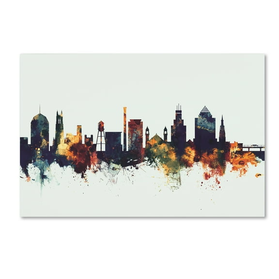 Trademark Fine Art 'Durham North Carolina Skyline V' Canvas Art by Michael Tompsett