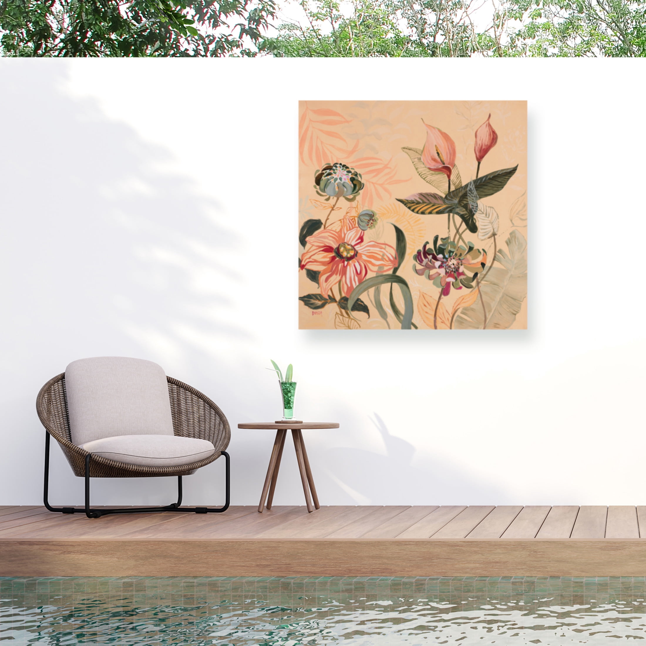 Trademark Fine Art Dusza Les Fleurs 1 Outdoor Canvas Art
