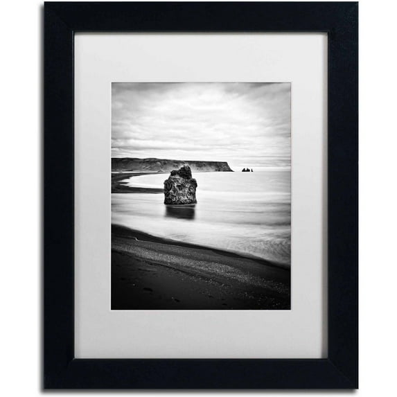 Trademark Fine Art 'Dyrholaey' Canvas Art by Philippe Sainte-Laudy, White Matte, Black Frame