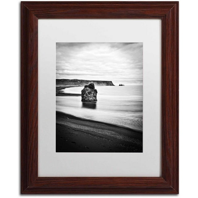 Trademark Fine Art 'Dyrholaey' Canvas Art by Philippe Sainte-Laudy, White Matte, Wood Frame