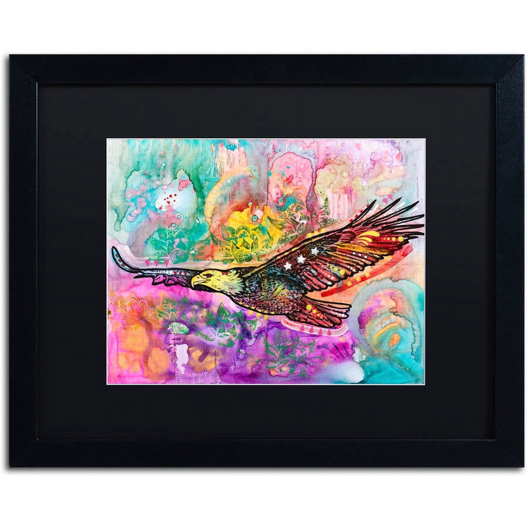 Trademark Fine Art "Eagle" Canvas Art by Dean Russo, Black Matte, Black Frame