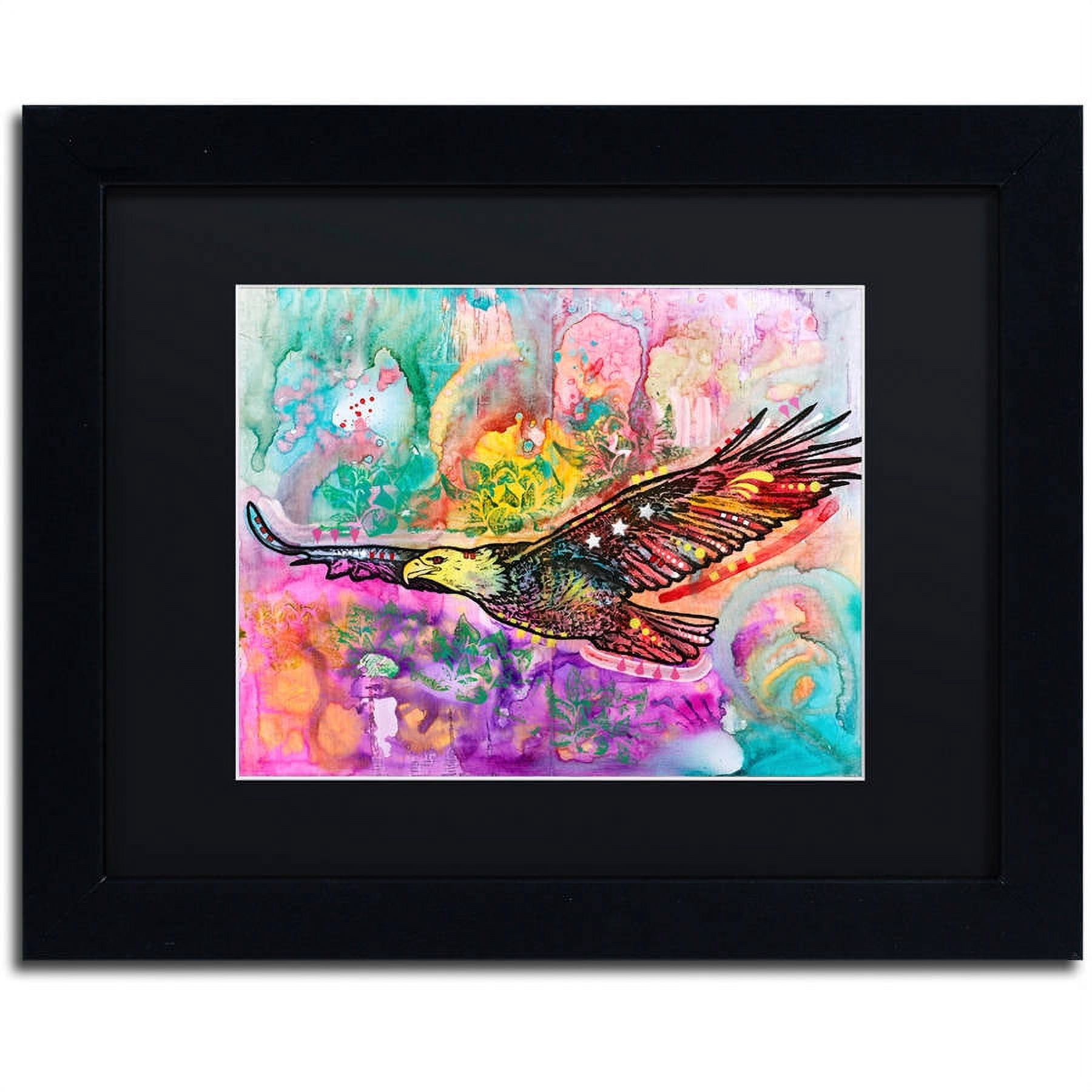 Trademark Fine Art "Eagle" Canvas Art by Dean Russo, Black Matte, Black Frame