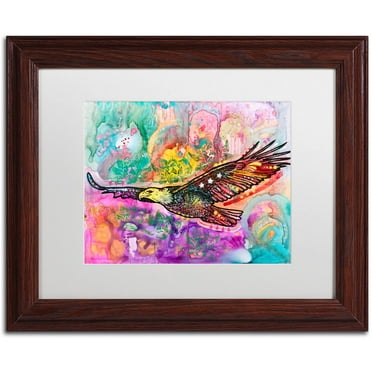 Trademark Fine Art "Eagle" Canvas Art by Dean Russo, White Matte, Wood Frame