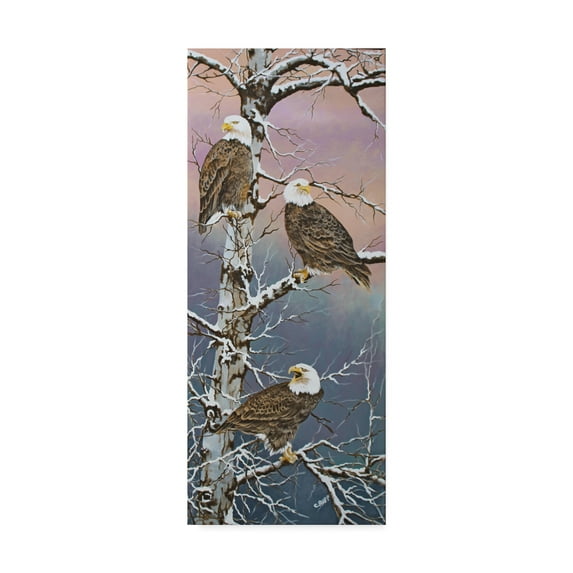 Trademark Fine Art 'Eagle Trio at Dawn' Canvas Art by Carol J Rupp