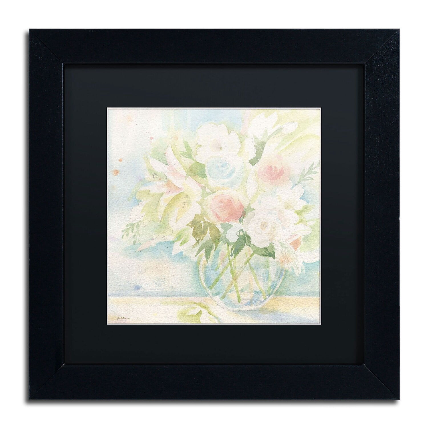 Trademark Fine Art "Early June Bouquet" Canvas Art by Sheila Golden, Black Matte, Black Frame