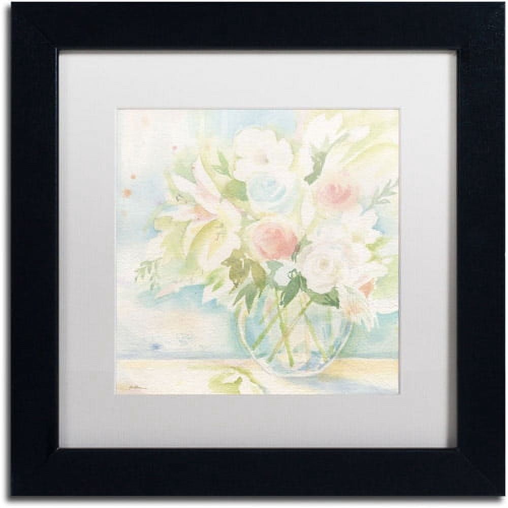 Trademark Fine Art "Early June Bouquet" Canvas Art by Sheila Golden, White Matte, Black Frame