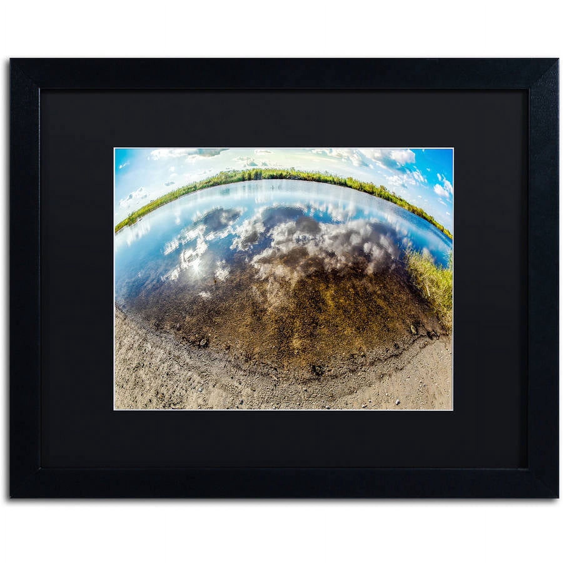 Trademark Fine Art "Earth Eyeball" Canvas Art by Yale Gurney, Black Matte, Black Frame