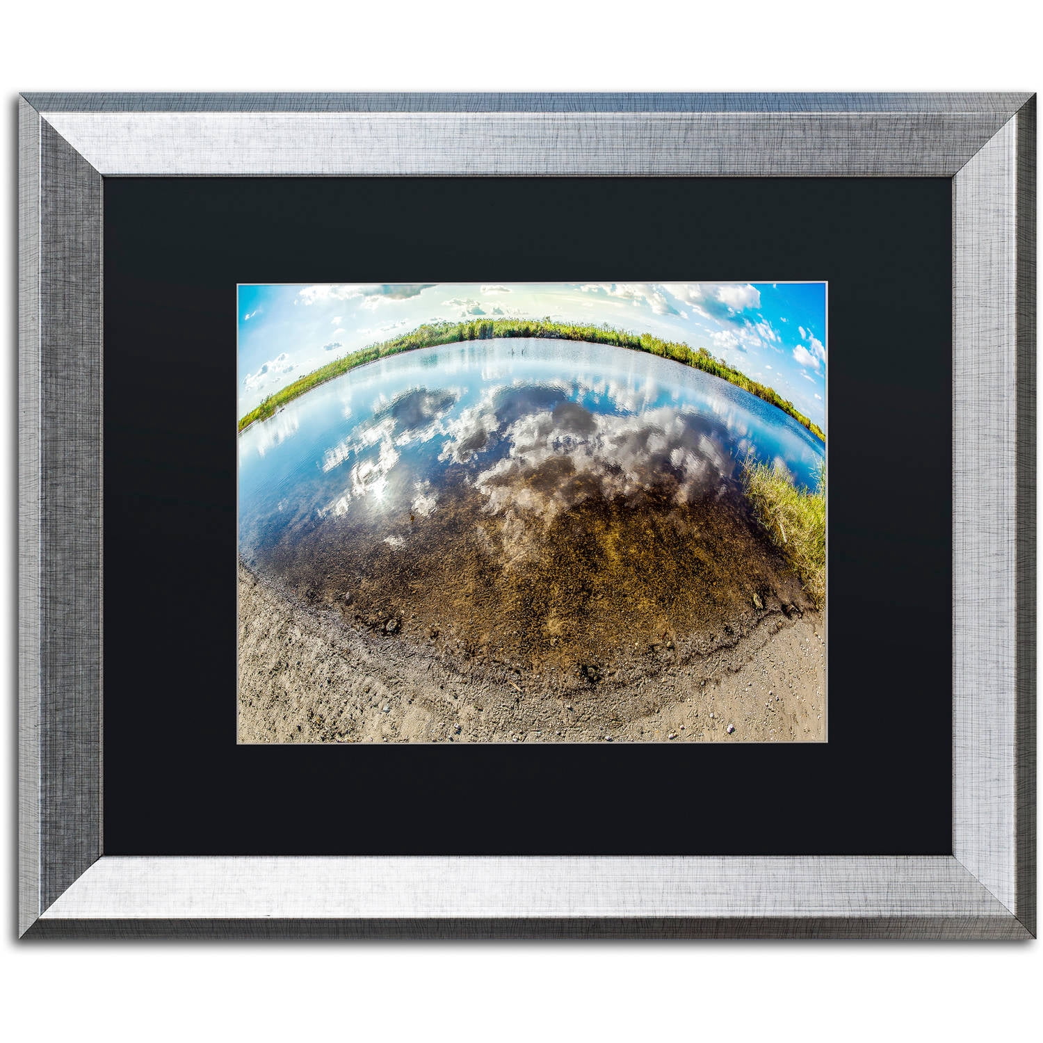 Trademark Fine Art "Earth Eyeball" Canvas Art by Yale Gurney, Black Matte, Silver Frame