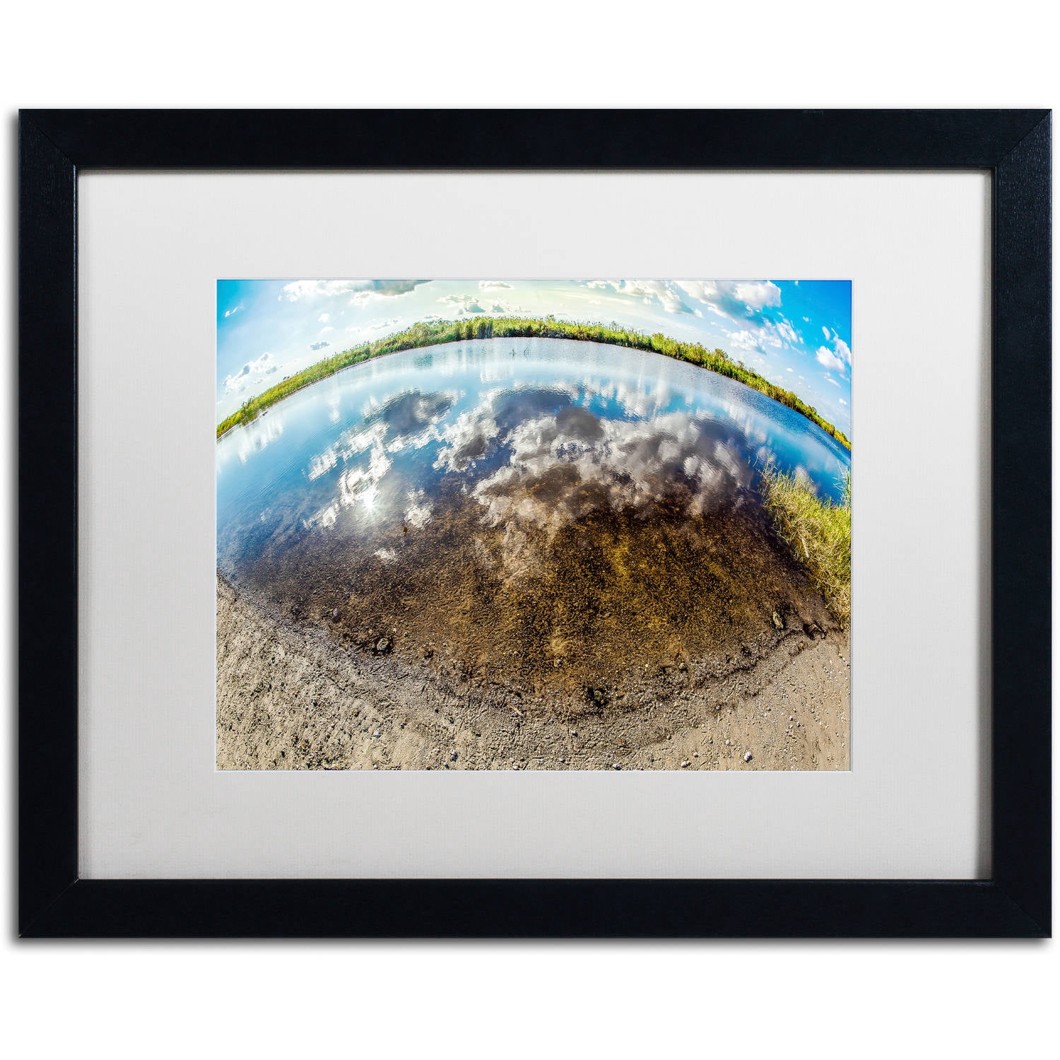 Trademark Fine Art "Earth Eyeball" Canvas Art by Yale Gurney, White Matte, Black Frame