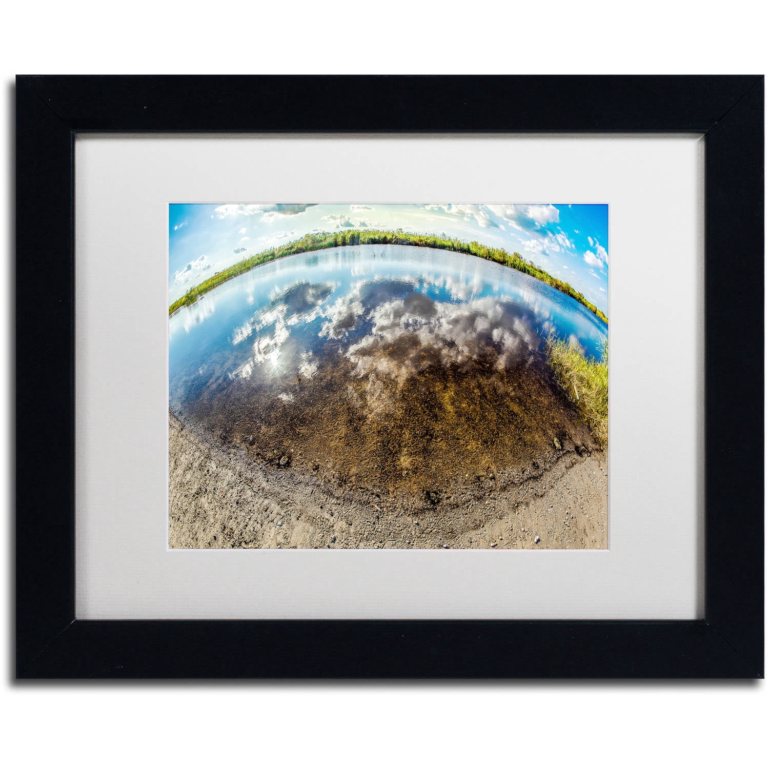 Trademark Fine Art "Earth Eyeball" Canvas Art by Yale Gurney, White Matte, Black Frame