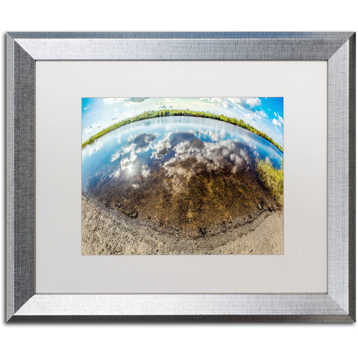 Trademark Fine Art "Earth Eyeball" Canvas Art by Yale Gurney, White Matte, Silver Frame