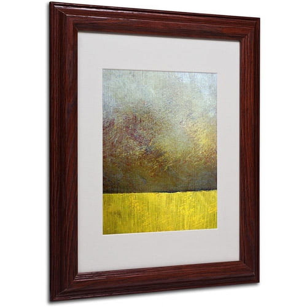Earth Study II Abstract Canvas Art with Dark Wood Frame