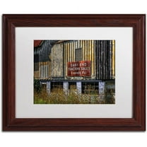 Trademark Fine Art "East End Tractor Sales" Canvas Art by Lois Bryan, White Mat, Wood Frame