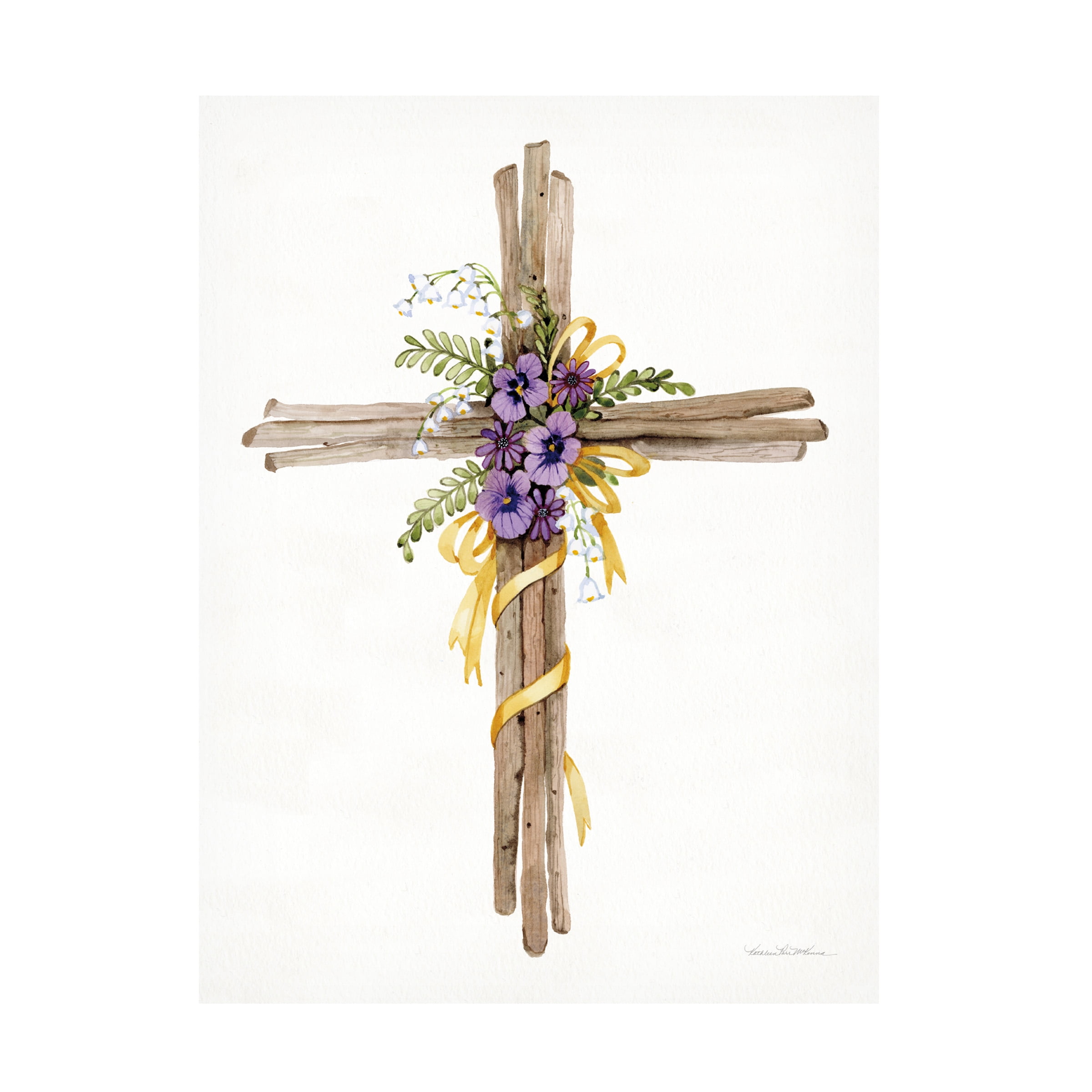 Trademark Fine Art 'Easter Blessing Cross I' Canvas Art by Kathleen Parr McKenna