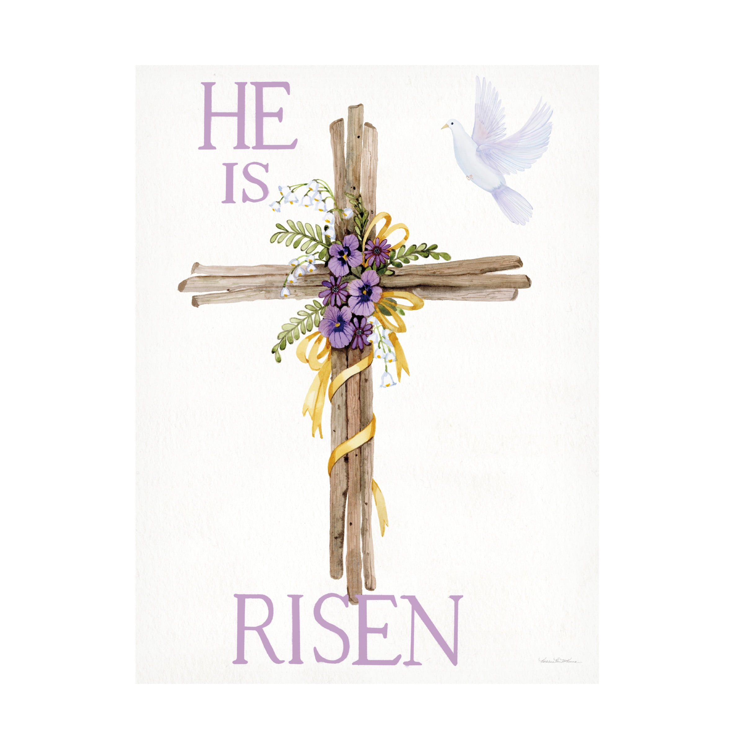 Trademark Fine Art 'Easter Blessing Saying III with Cross' Canvas Art by Kathleen Parr McKenna