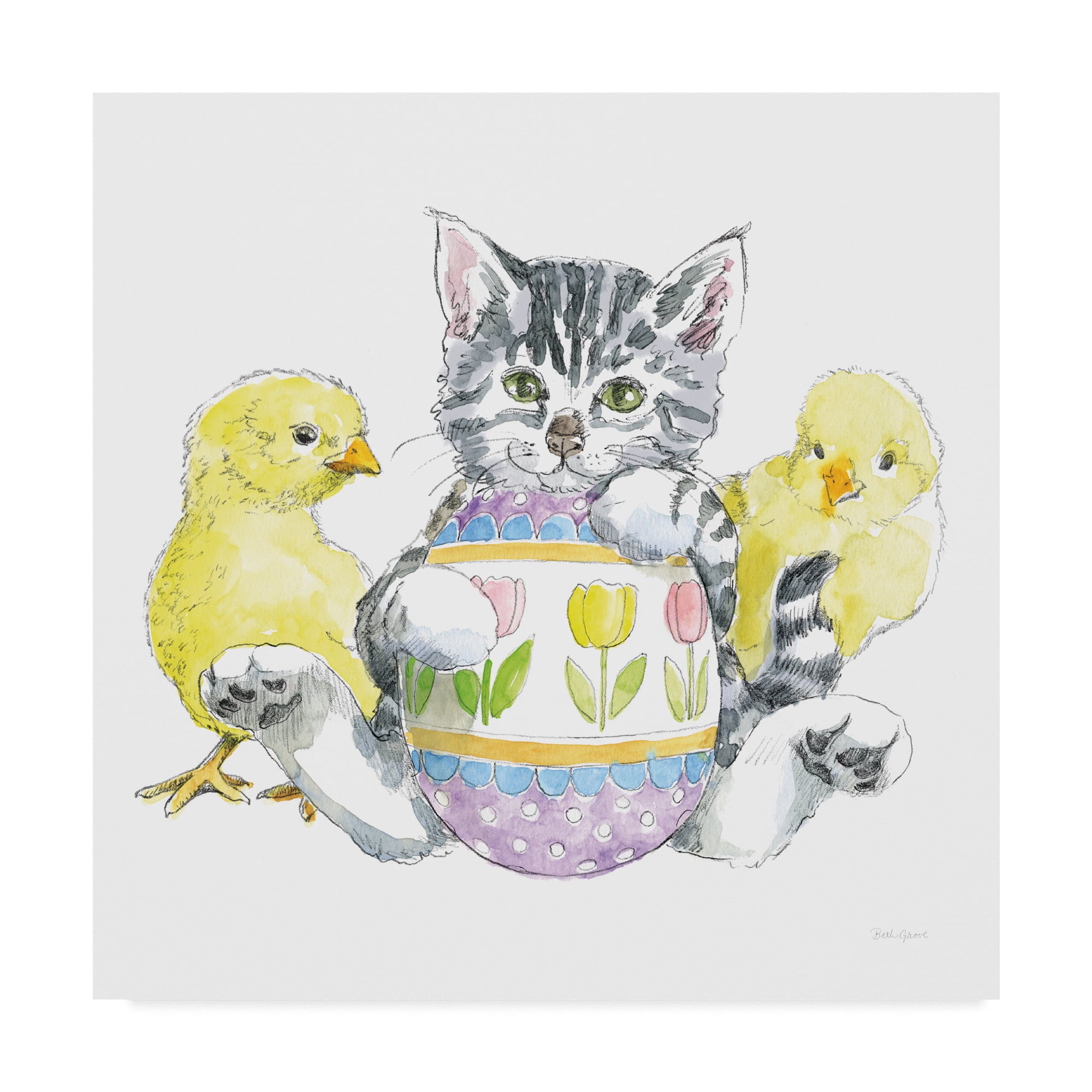 Trademark Fine Art 'Easter Kitties IV' Canvas Art by Beth Grove