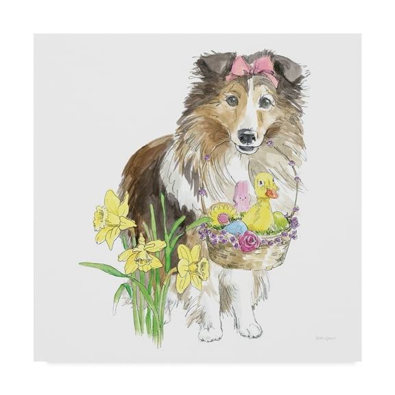 Trademark Fine Art 'Easter Pups II' Canvas Art by Beth Grove