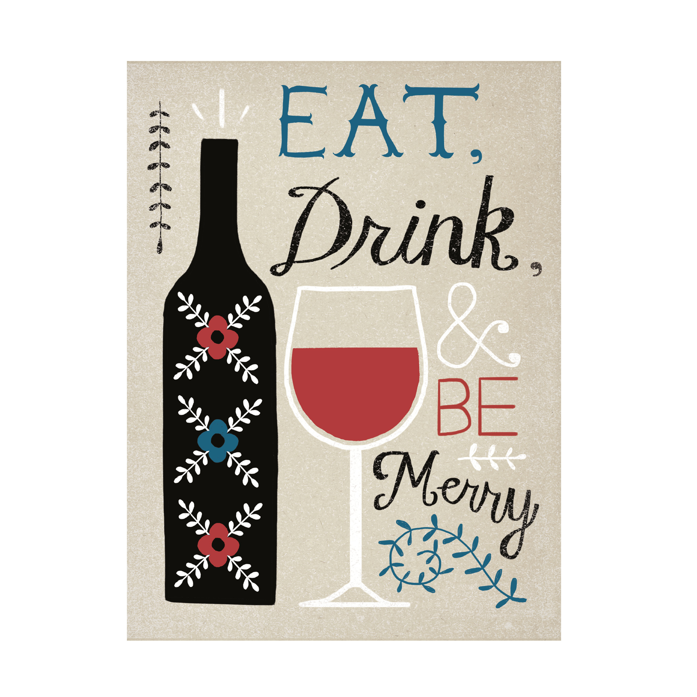 Trademark Fine Art 'Eat Drink and Be Merry' Canvas Art by Oliver Towne