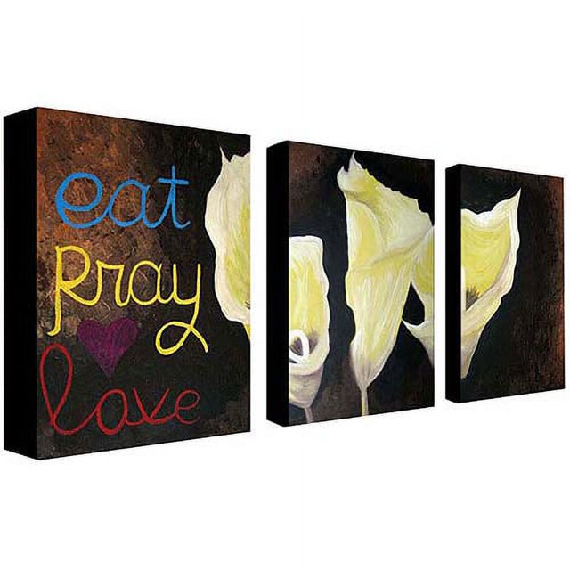 Trademark Fine Art "Eat Pray Love" Canvas Wall Art Setby Amanda Rea