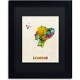 thumbnail image 1 of Trademark Fine Art "Ecuador Watercolor Map" Canvas Art by Michael Tompsett Black Matte, Black Frame, 1 of 3