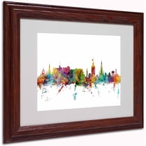 Trademark Fine Art "Edinburgh Scotland Skyline" Canvas Art by Michael Tompsett, Wood Frame