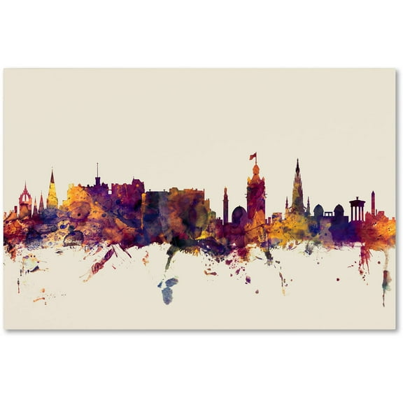 Trademark Fine Art "Edinburgh Scotland Skyline" Canvas Art by Michael Tompsett