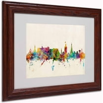 Trademark Fine Art "Edinburgh Scotland Skyline III" Canvas Art by Michael Tompsett, Wood Frame