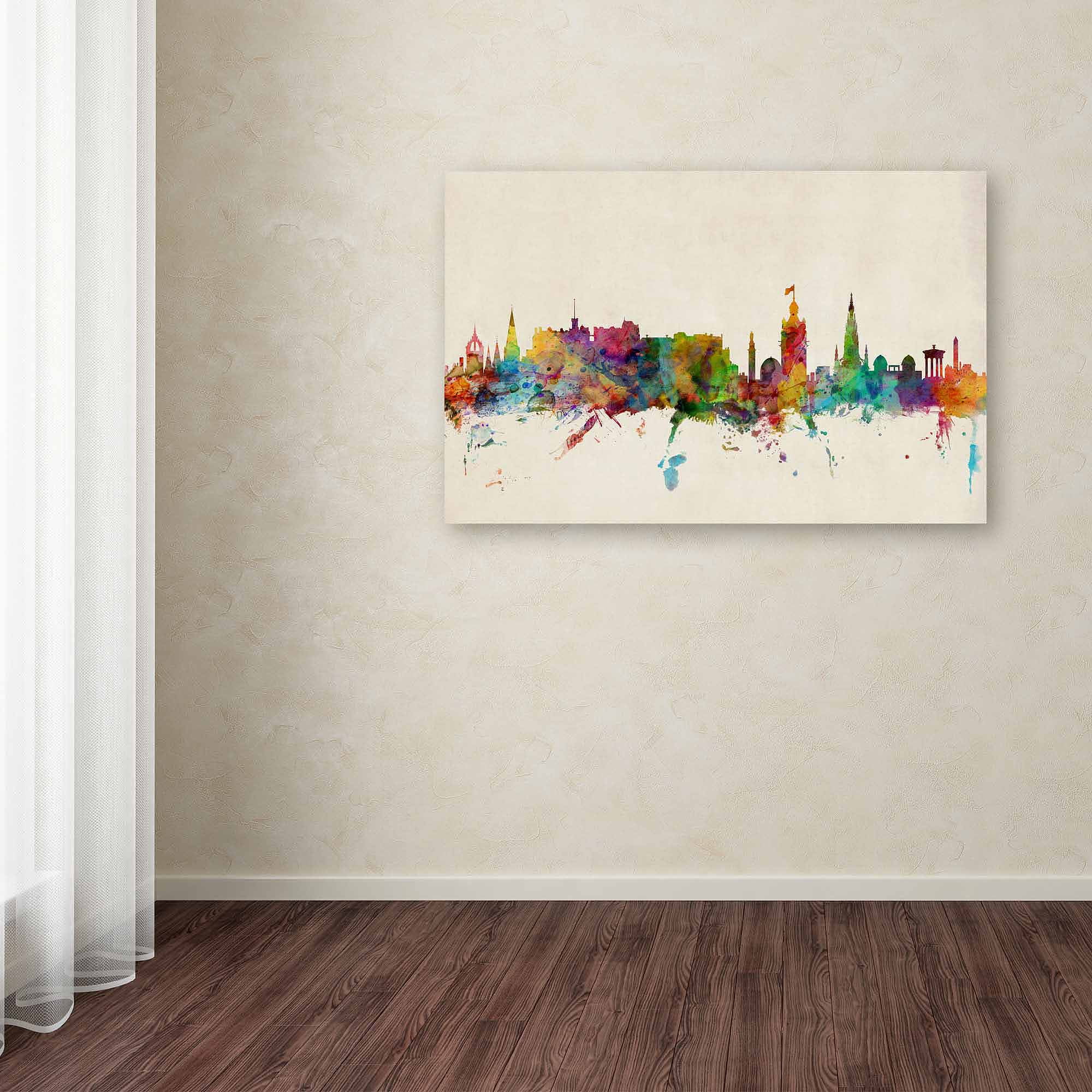 Trademark Fine Art "Edinburgh Scotland Skyline III" Canvas Art by Michael Tompsett