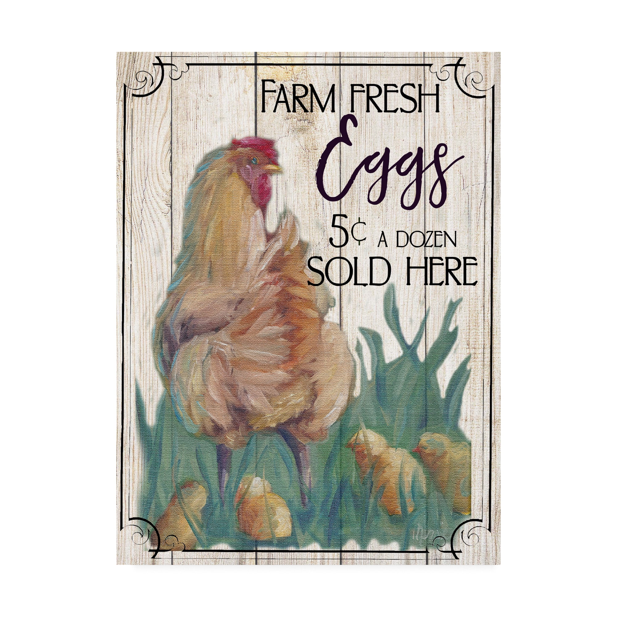 Trademark Fine Art 'Eggs And Chicken' Canvas Art by Marnie Bourque