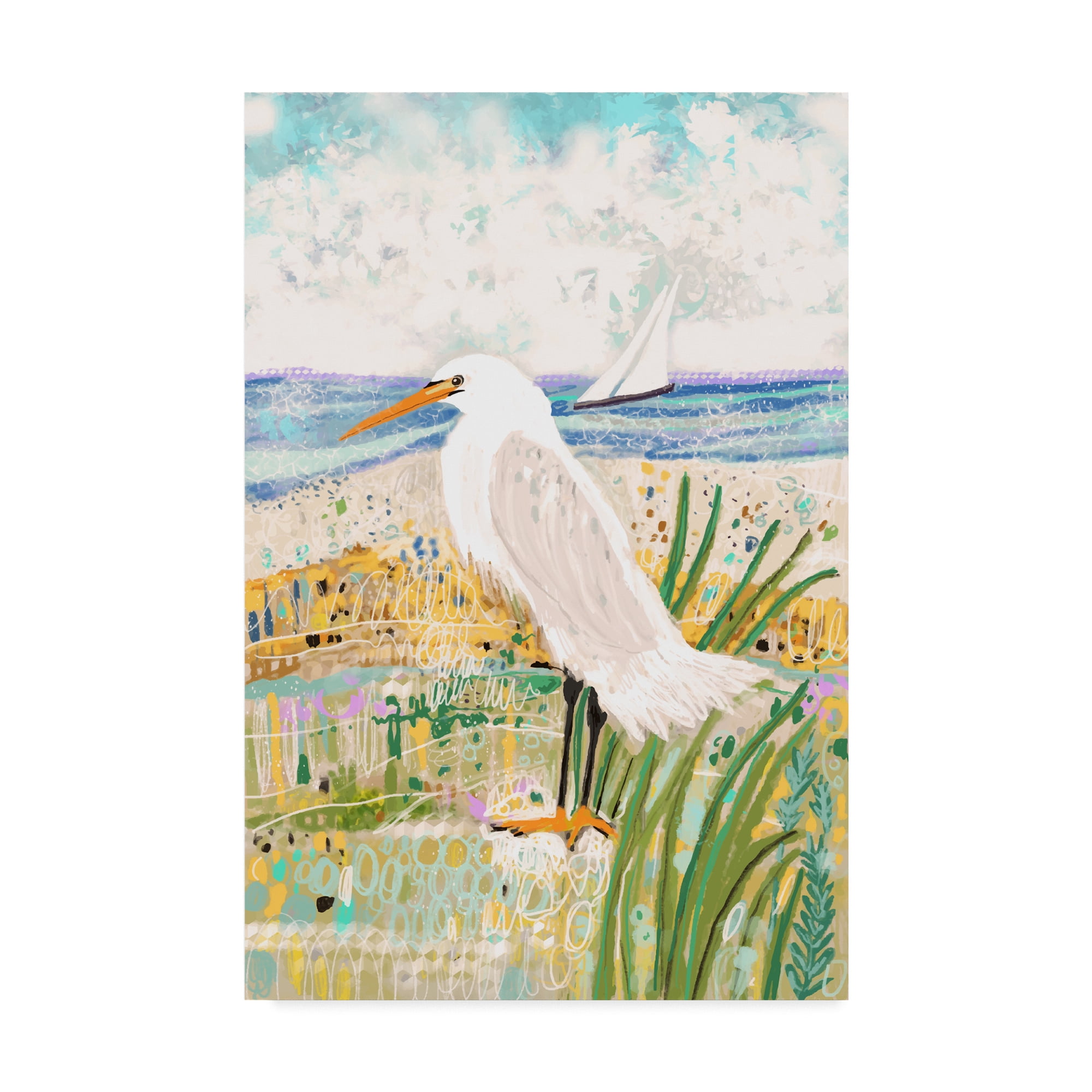 Trademark Fine Art 'Egrit By The Shore' Canvas Art by Karen Fields