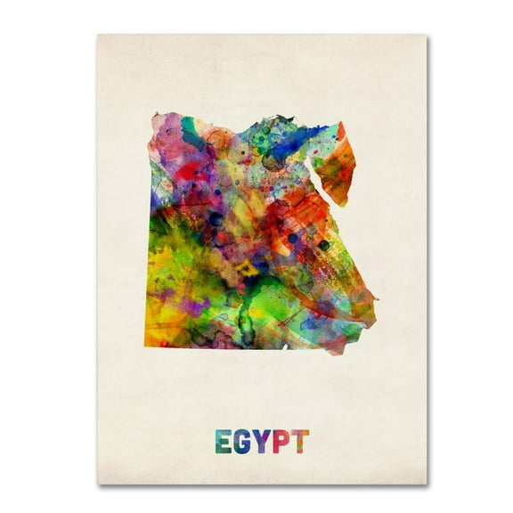 Trademark Fine Art "Egypt Watercolor Map" Canvas Art by Michael Tompsett