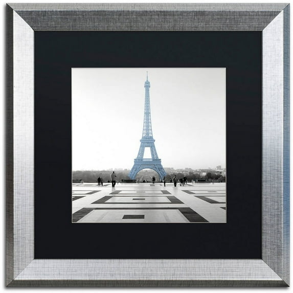 Trademark Fine Art "Eiffel Serenity" Canvas Art by Alan Blaustein, Black Matte, Silver Frame