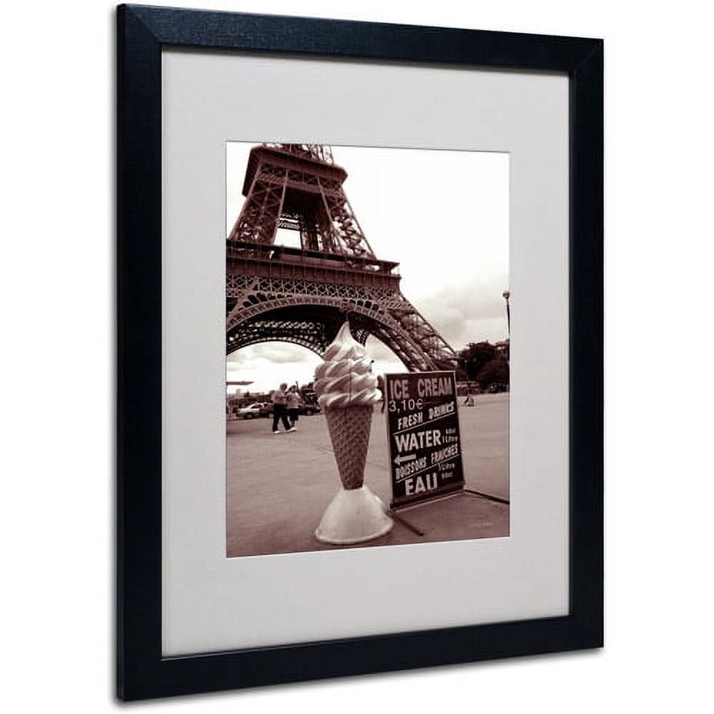 Trademark Fine Art 'Eiffel Tower Ice Cream Cone 2' Matted Framed Art by Kathy Yates