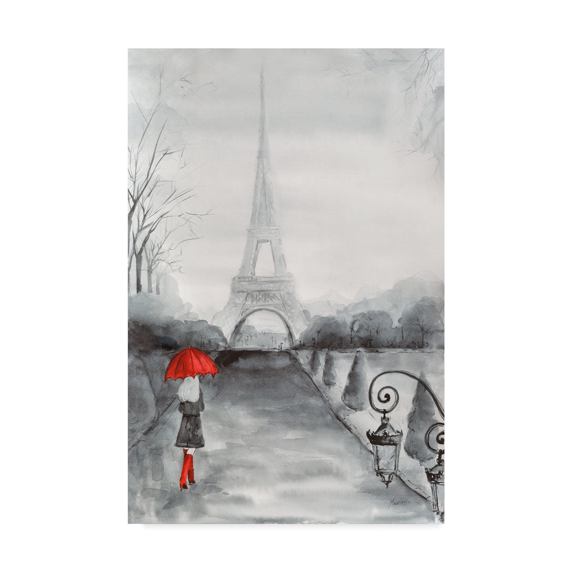 Trademark Fine Art 'Eiffel Tower Illustration 2' Canvas Art by Marietta Cohen Art And Design