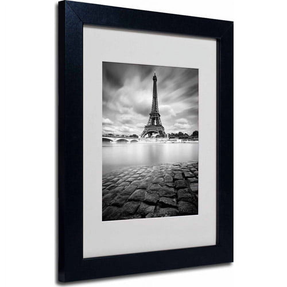Trademark Fine Art "Eiffel Tower Study I" Matted Framed Art by Moises Levy, Black Frame