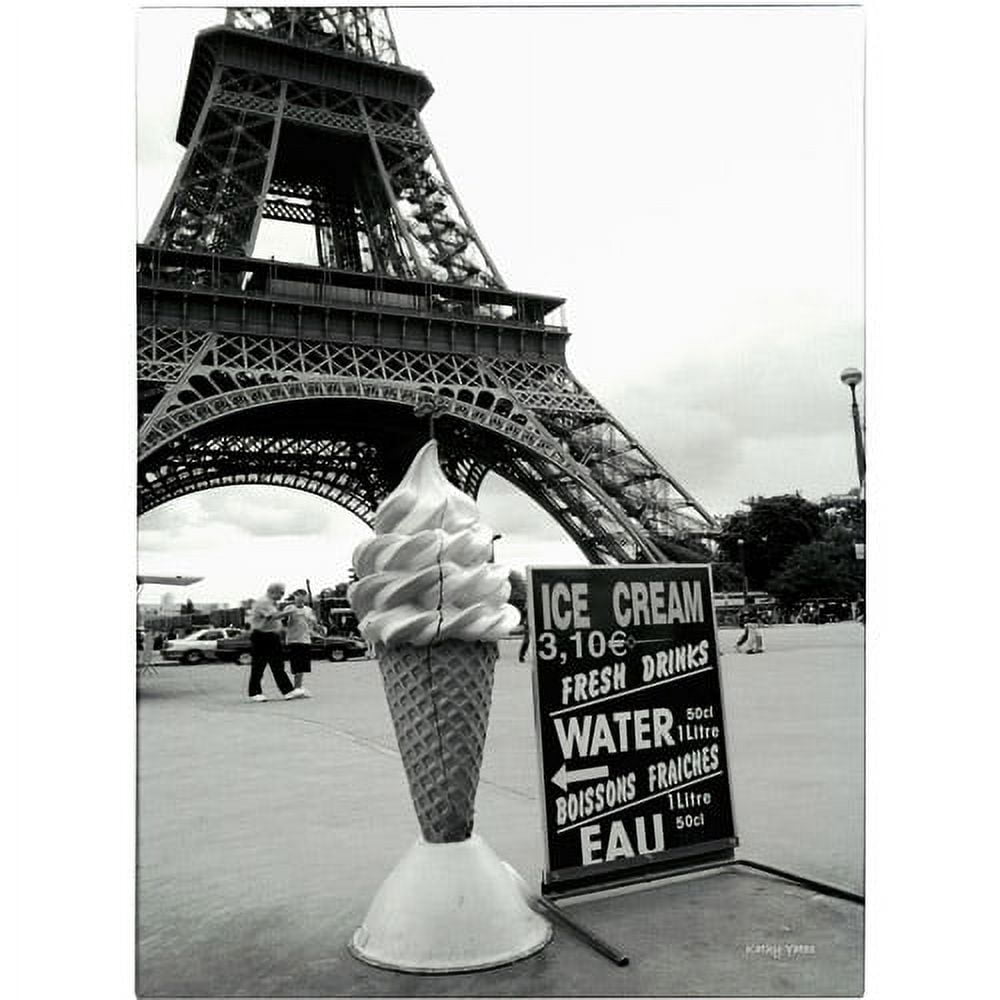 Trademark Fine Art 'Eiffel Tower with Ice Cream Cone' Canvas Art by Kathy Yates