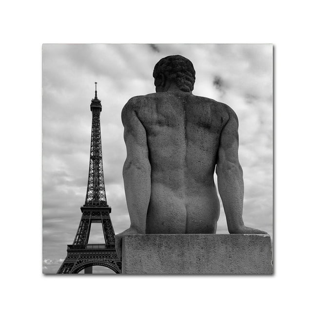 Trademark Fine Art "Eiffel and Man" Canvas Art by Moises Levy