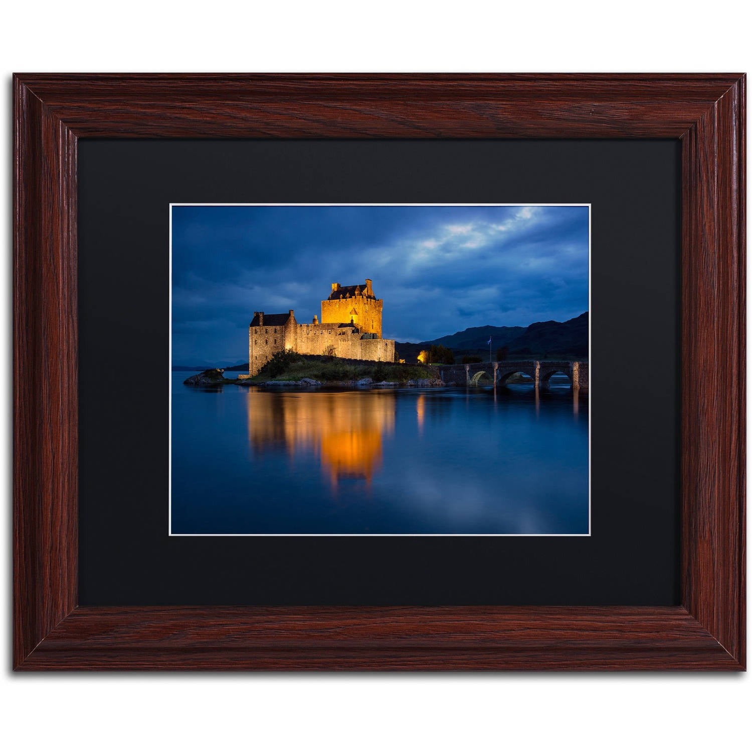 Trademark Fine Art "Eilean Donan Castle" Canvas Art by Michael Blanchette Photography Black Matte, Wood Frame