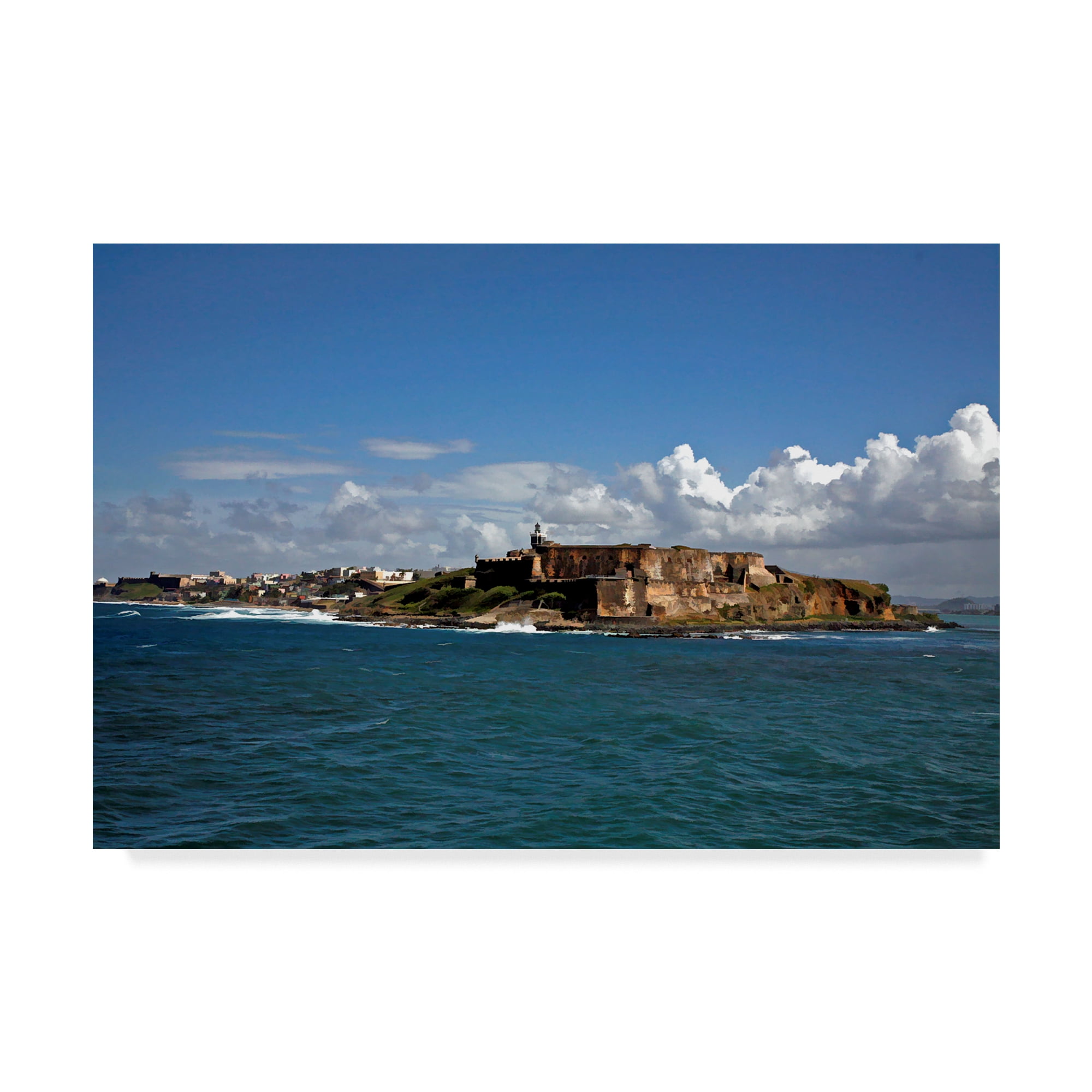 El Morro San Juan Puerto Rico Coastal Canvas Art, 22x32 Inches