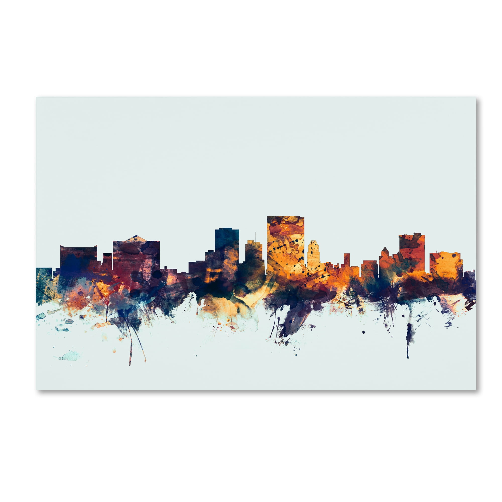 Trademark Fine Art "El Paso Texas Skyline Blue" Canvas Art by Michael Tompsett