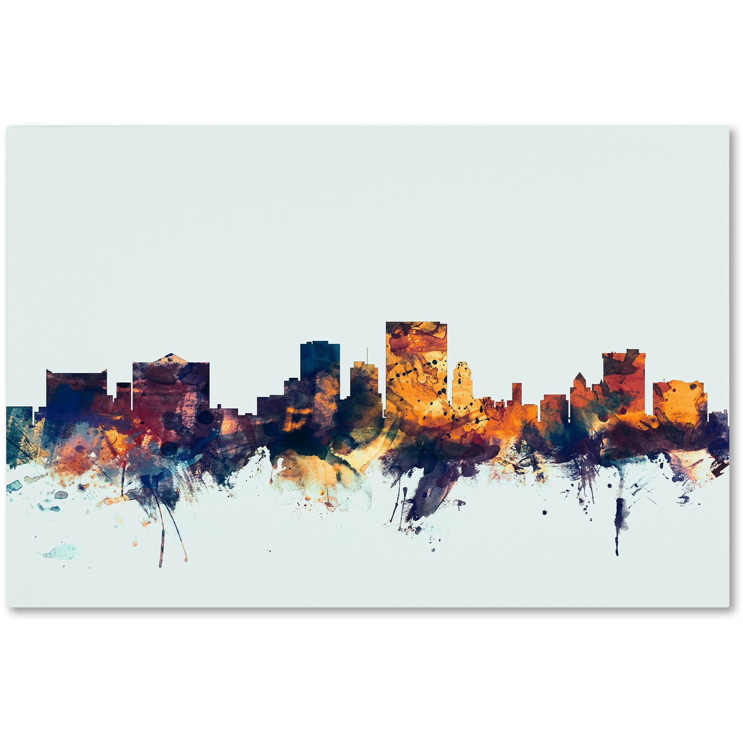 Trademark Fine Art "El Paso Texas Skyline Blue" Canvas Art by Michael Tompsett