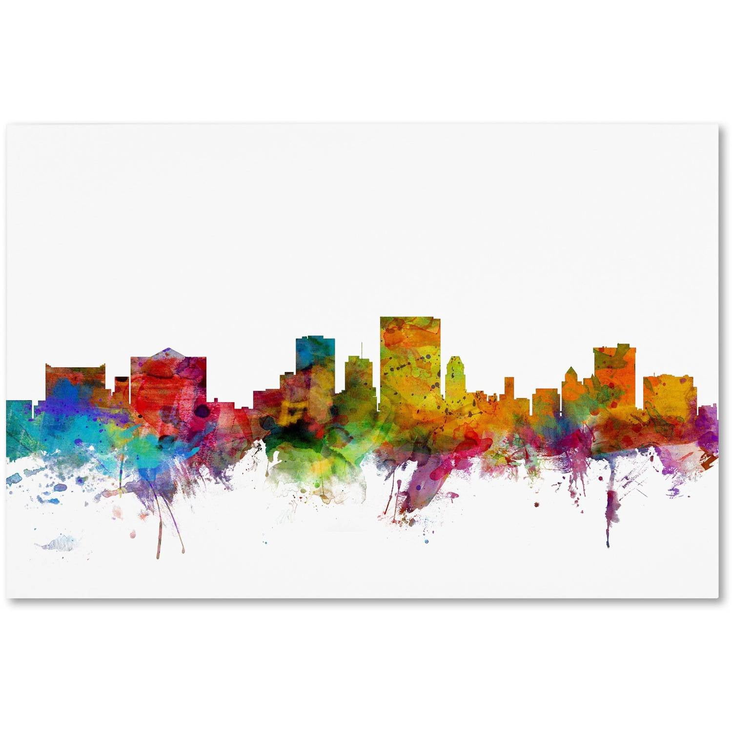 Trademark Fine Art "El Paso Texas Skyline" Canvas Art by Michael Tompsett