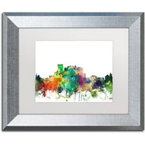 Trademark Fine Art "El Paso Texas Skyline SP" Canvas Art by Marlene Watson, White Matte, Silver Frame