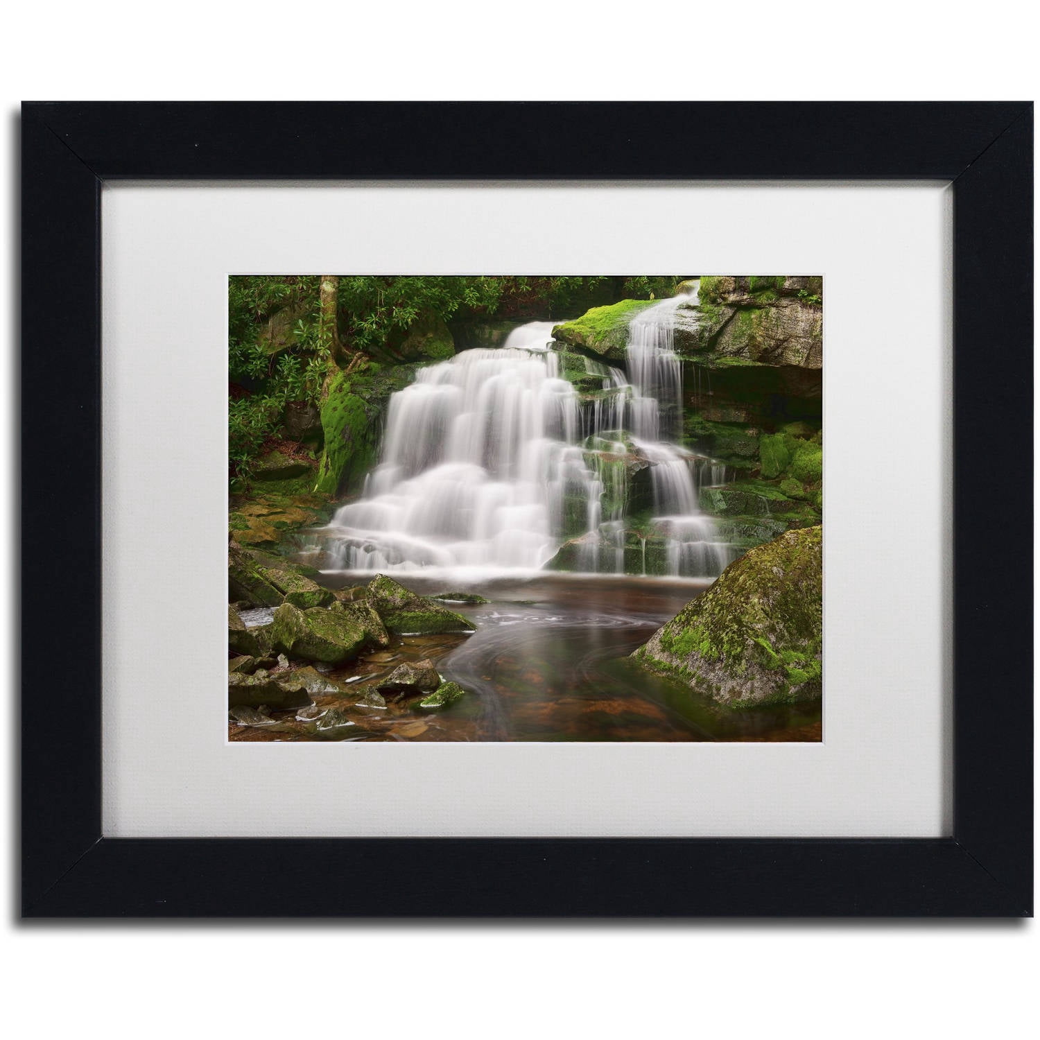 Trademark Fine Art 'Elakala Falls' Canvas Art by Michael Blanchette Photography, White Matte, Black Frame