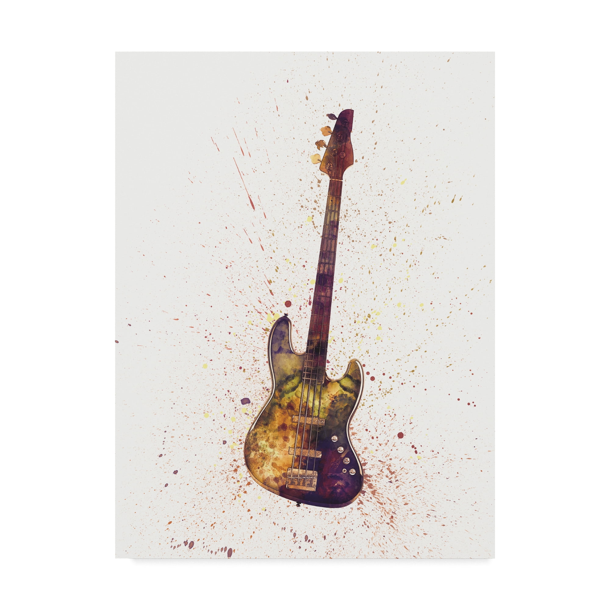 Trademark Fine Art 'Electric Bass Guitar Abstract Watercolor