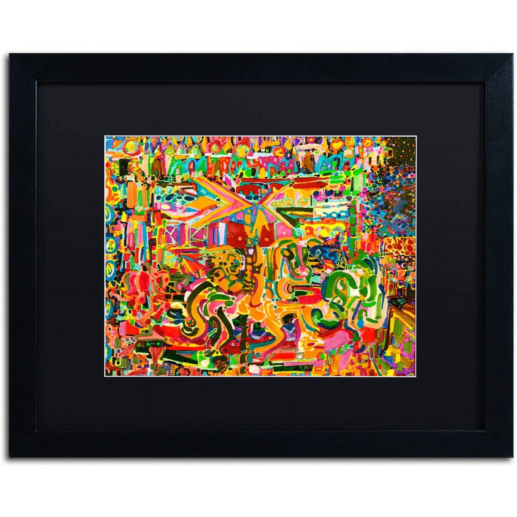 Trademark Fine Art "Electric Carnival" Canvas Art by Josh Byer, Black Matte, Black Frame