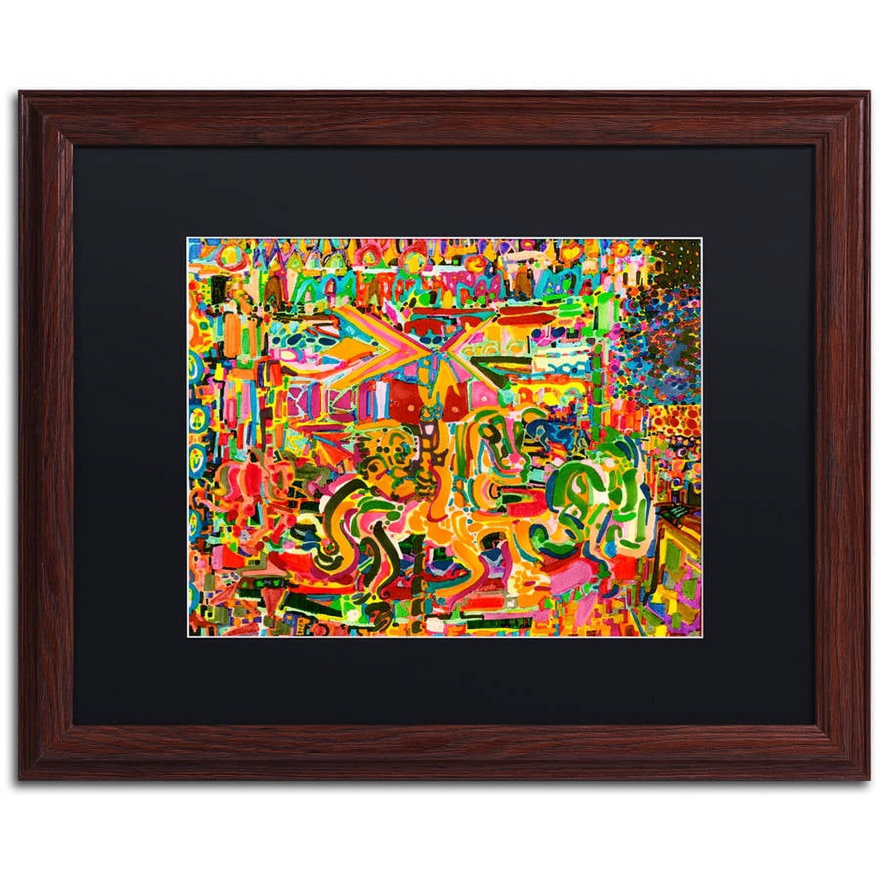 Trademark Fine Art "Electric Carnival" Canvas Art by Josh Byer, Black Matte, Wood Frame